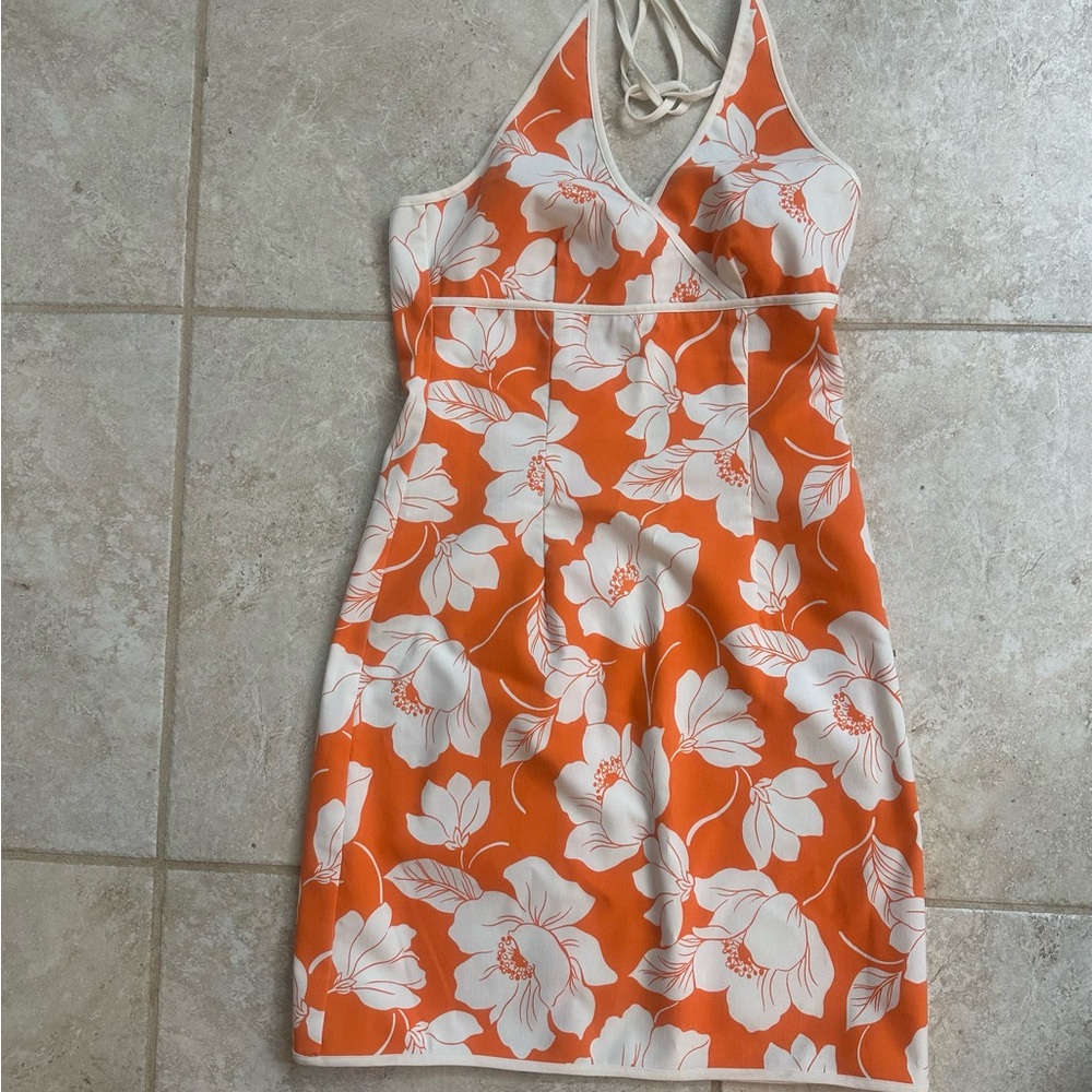 Jodi Kristopher Hibiscus Halter Dress - Picture 3 of 7